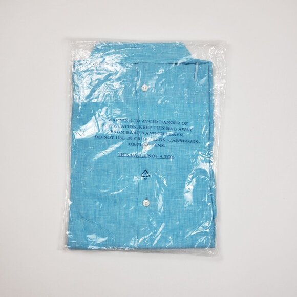 UNTUCKit Blush-Aqua Button-Up Shirt Womens Size 8 Aqua Blue Linen LS Regular Fit - Picture 11 of 14